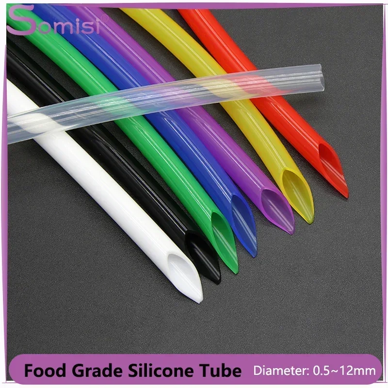 

5m Flexible Silicone Tube Food Grade Dia0.5 1 2 3 4 5 6 7 8 9 10 11 12mm Colorful Nontoxic Soft Aquarium Water Pipe Garden Hoses