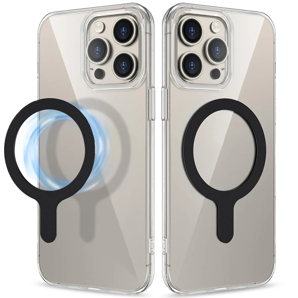 

Металлическое кольцо для Magsafe IPhone, магнитная наклейка с беспроводной зарядкой, магнитное кольцо-адаптер, автомобильный держатель для телефона, наклейки из железного листа