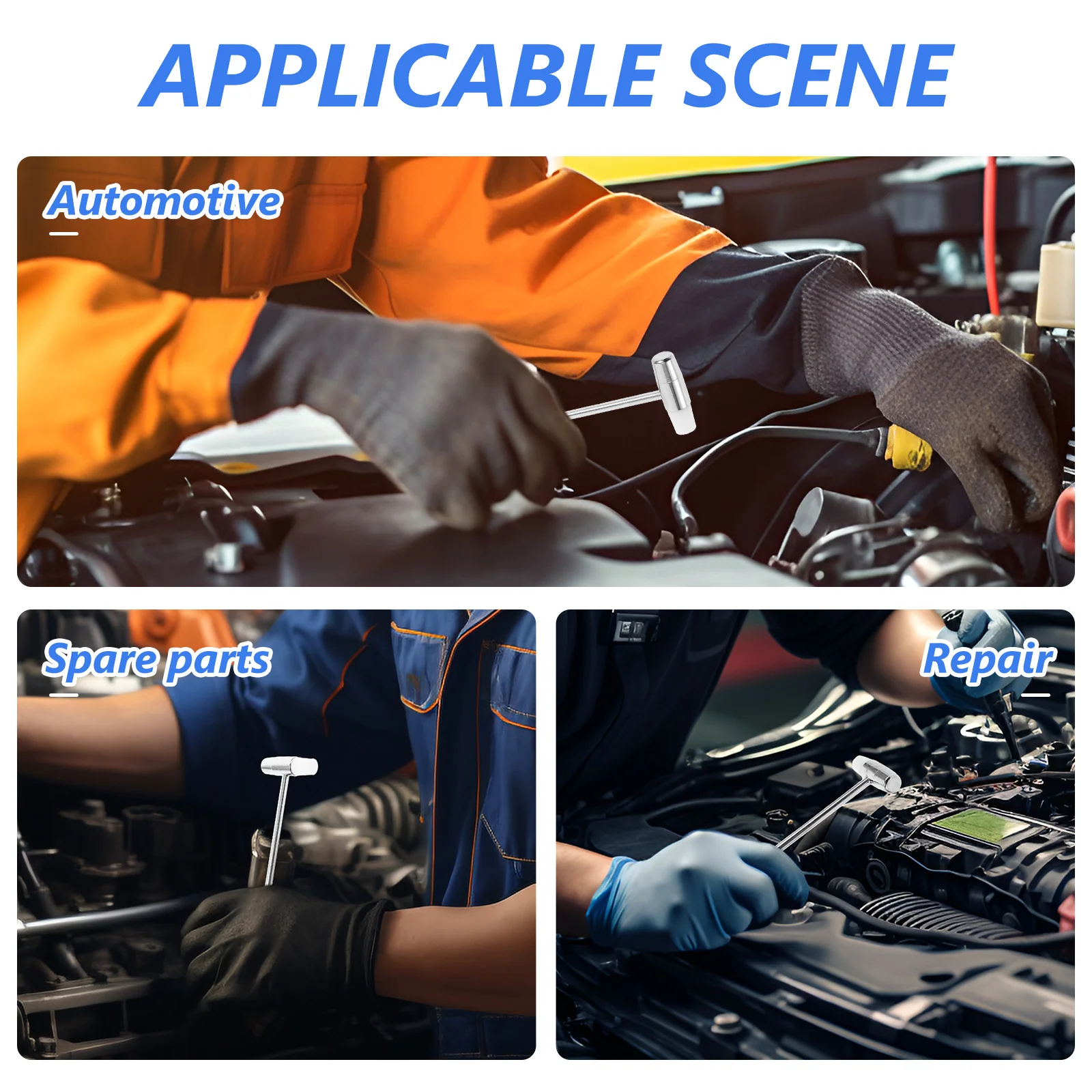 

Small Hammer Double Face Mini Mallet For Automotive Repair Durable Metal Handle Rubber Head Deadblow Hammer Tool