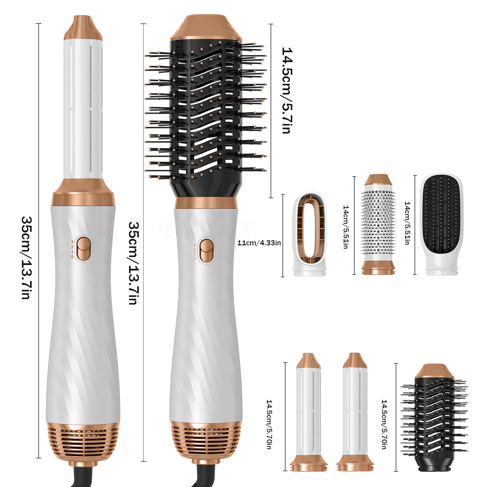 Kit de brosse pour sèche-cheveux 5 en 1, support et lisseur, outil de coiffage, fer à friser à air, appareils ménagers