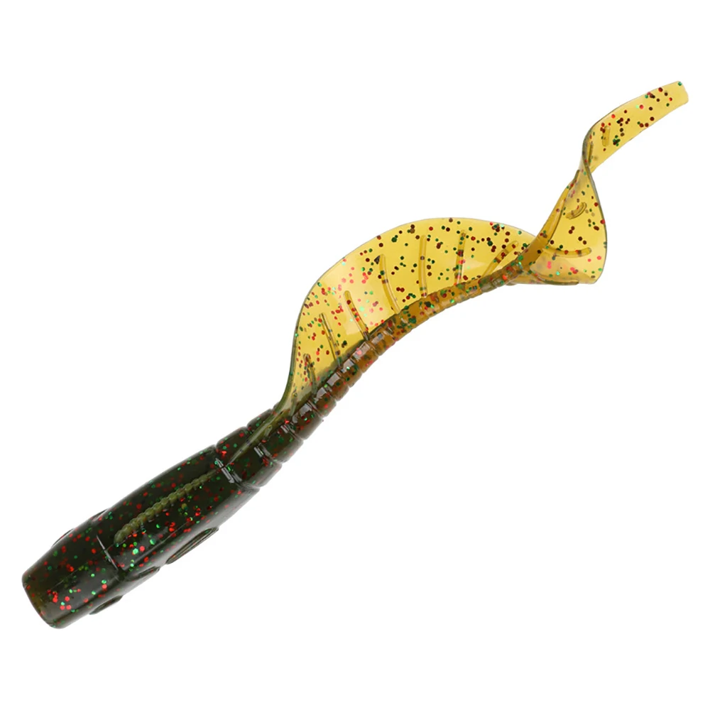 1–10 Stück große lockige Schwanzgrube, weiche Köder, 11 cm, Silikonwürmer, Maden, Köder, 13 g, weiche Angelköder für Barsch/TopmouthCulter/Mandarine – Detail 3