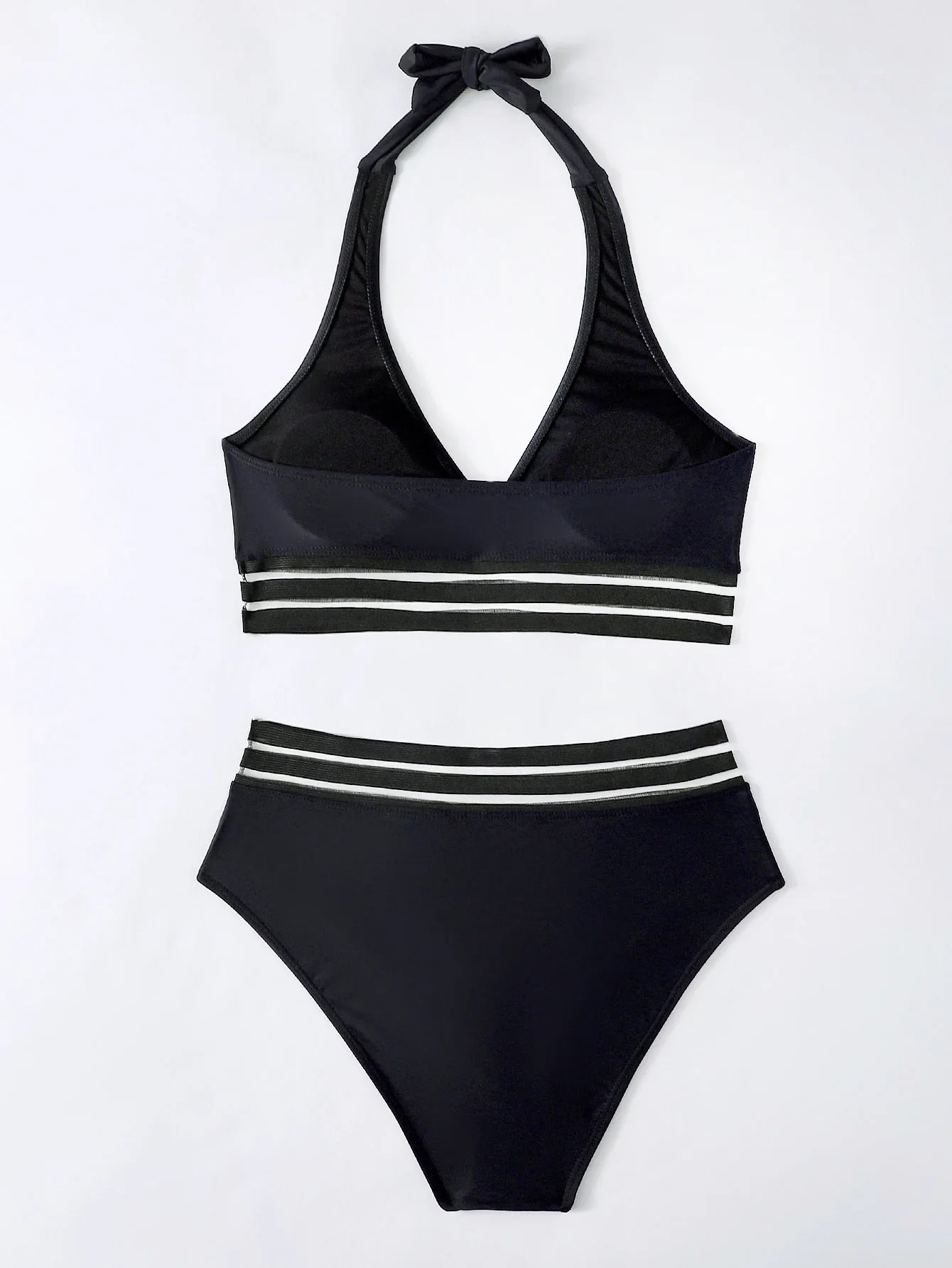 Bikini de leopardo Sexy 2023, traje de baño de cintura alta con cuello Halter, traje de baño femenino, conjunto de Bikinis con Tanga para mujer, bañador, ropa de playa, traje de baño para piscina