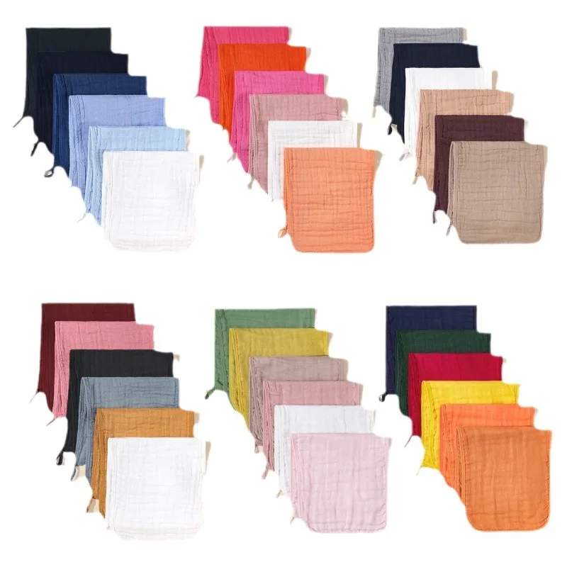 6-Layer Cotton Muslin Baby Burp Cloth Soft Absorbent Spit-Up Towel for Newborns
