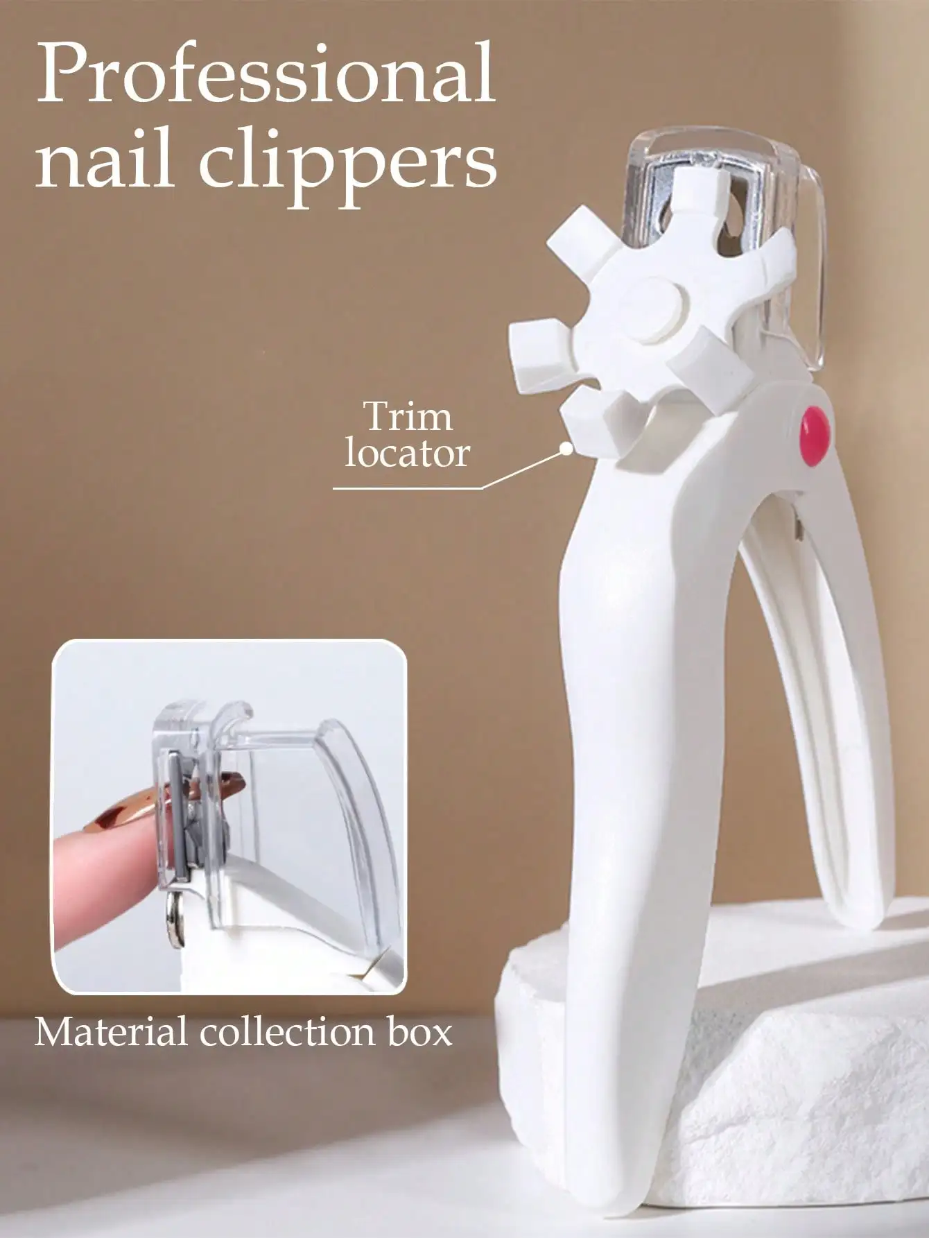 Cortauñas profesional con herramienta para el cuidado de las uñas, cortador de uñas giratorio acrílico para salón de uñas y uso doméstico, 1 ud.