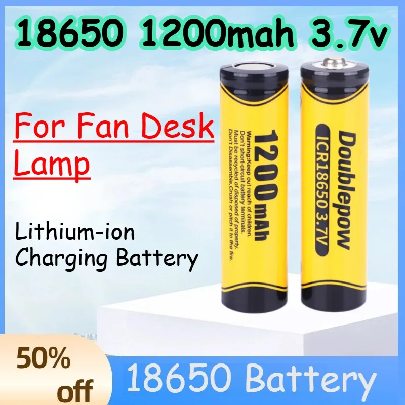 

18650 1200mah 3.7v Rechargeable Battery for Fan Desk Lamp Lithium-ion Charging Battery