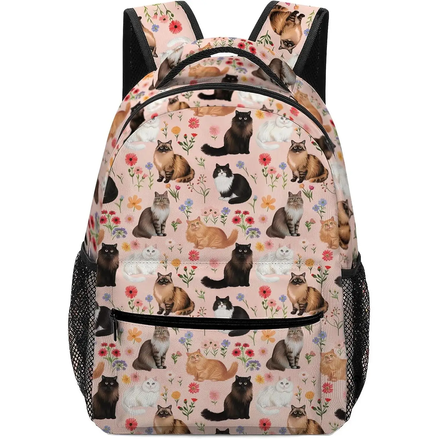 

Рюкзак с милым котом для школы, рюкзаки с котенком и котенком для девочек, детей, кошек и цветов с принтом на розовой сумке для книг, детский сад