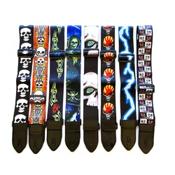 Guitar Strap Skull Flame Personality Polyester Electric Acoustic Folk Guitar Bass Strap