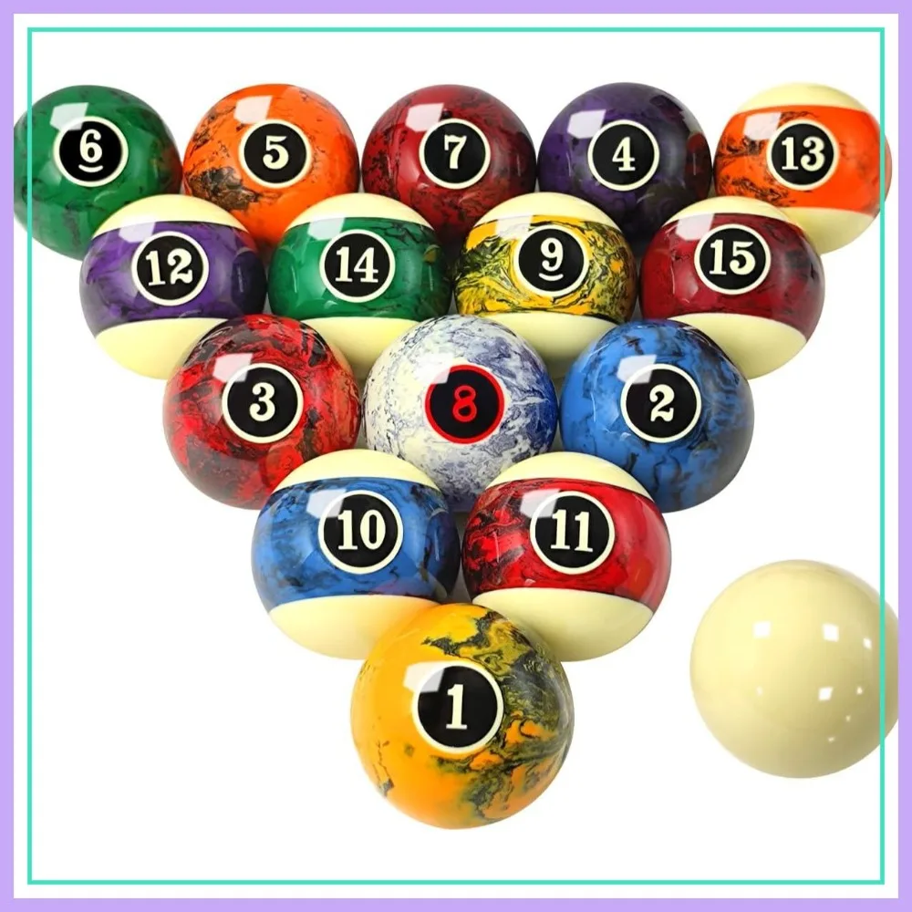 

Professional 2 1/4-Inch Marble Swirl Pool Balls Set, 16-Piece Regulation Billiard Balls for Pool Table