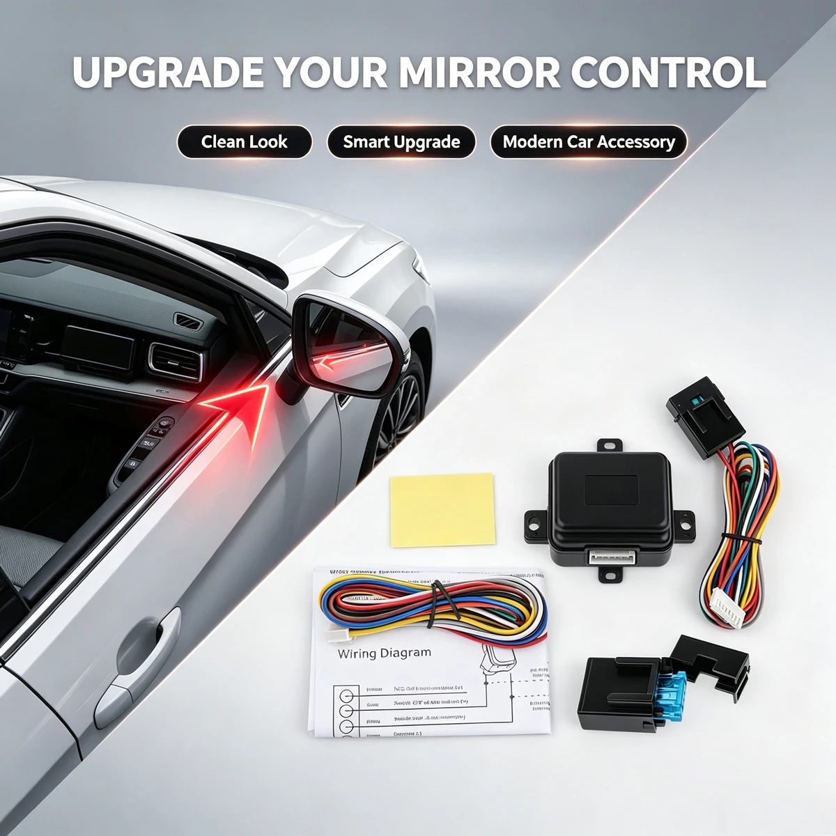Universal 12V Car Automatic Rearview Mirror Folding System Rear View Auto Side Mirrors Folding Kit Accessories Modules