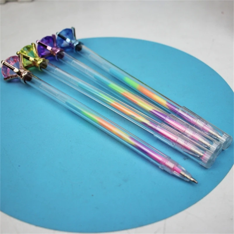 10x Big Diamonds Pen Rainbow Gel Pen Neons Gel Pen Multicolor Pen for Drawing