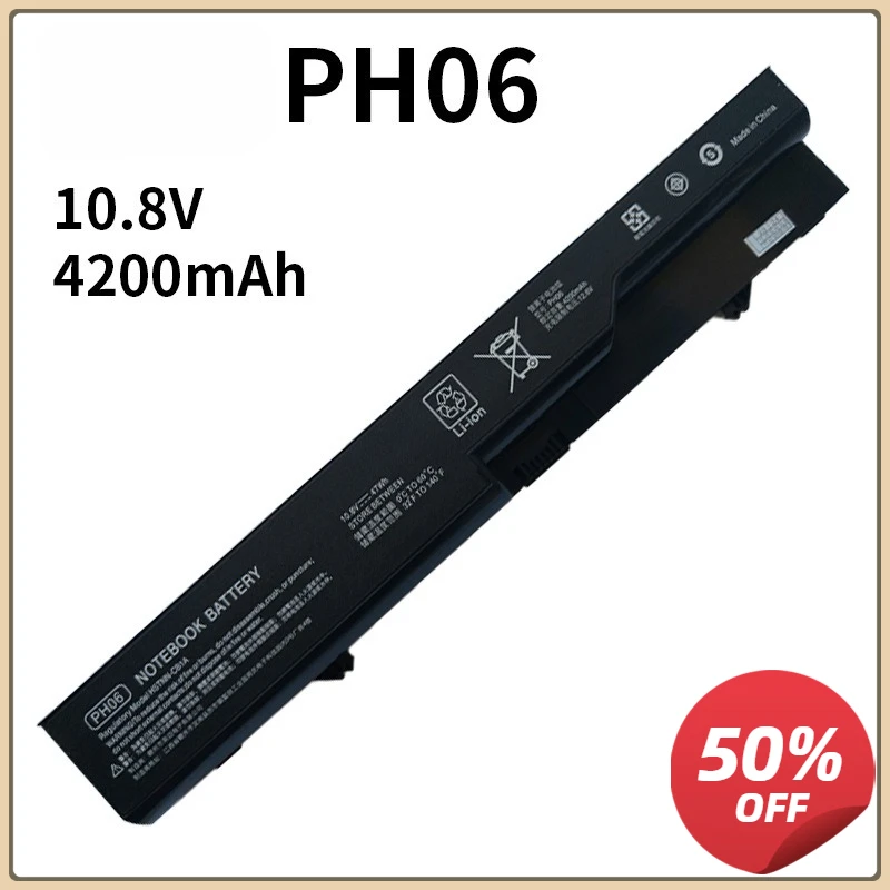 

PH06 593572-001 593573-001 Battery for HP ProBook 620 625 4320 4321s 4420s 4520s Compaq 320 420 425 HSTNN-DB1A HSTNN-CB1A 47WH