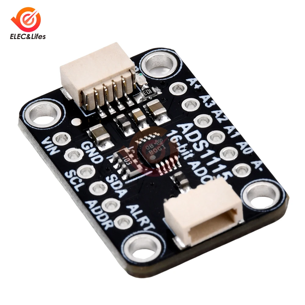 ADS1115 16 بت I2C وحدة الدقة ADC 4 قناة مجلس التنمية برو كسب مكبر للصوت 2.0 فولت إلى 5.5 فولت ل اردوينو التوت فطيرة