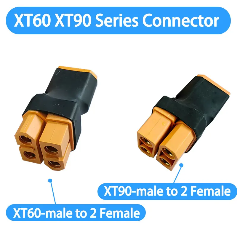 

XT60 XT90 Plug Series Adapter Connectors 1Male to 2Female Series Connector for RC Lipo Battery ESC