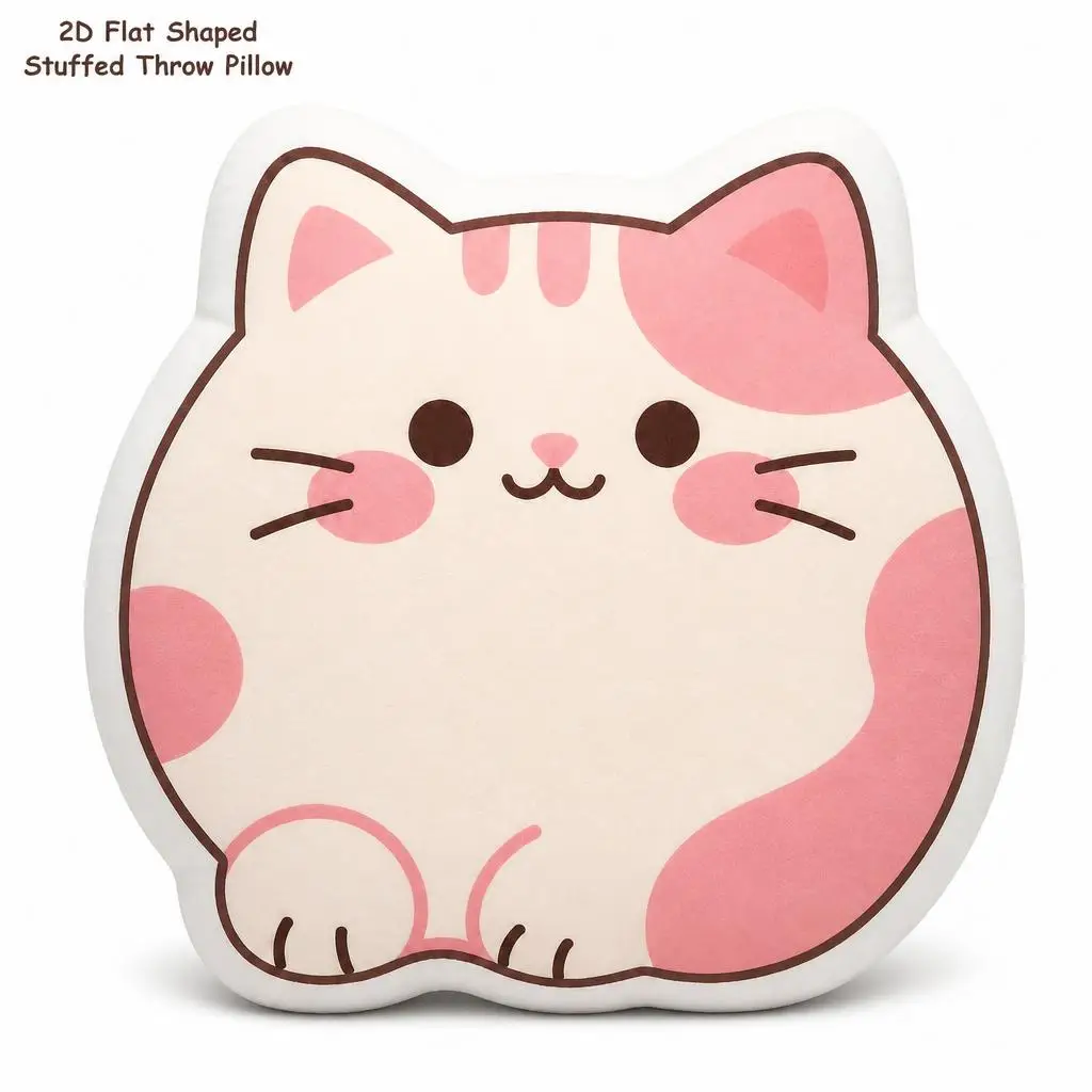 Cute Cartoon Cat Shaped Kawaii Chubby Cat Plush Pillow Cushion Irregular Stuffed Throw Pillow Home Decor Gift Sofa Bed Home