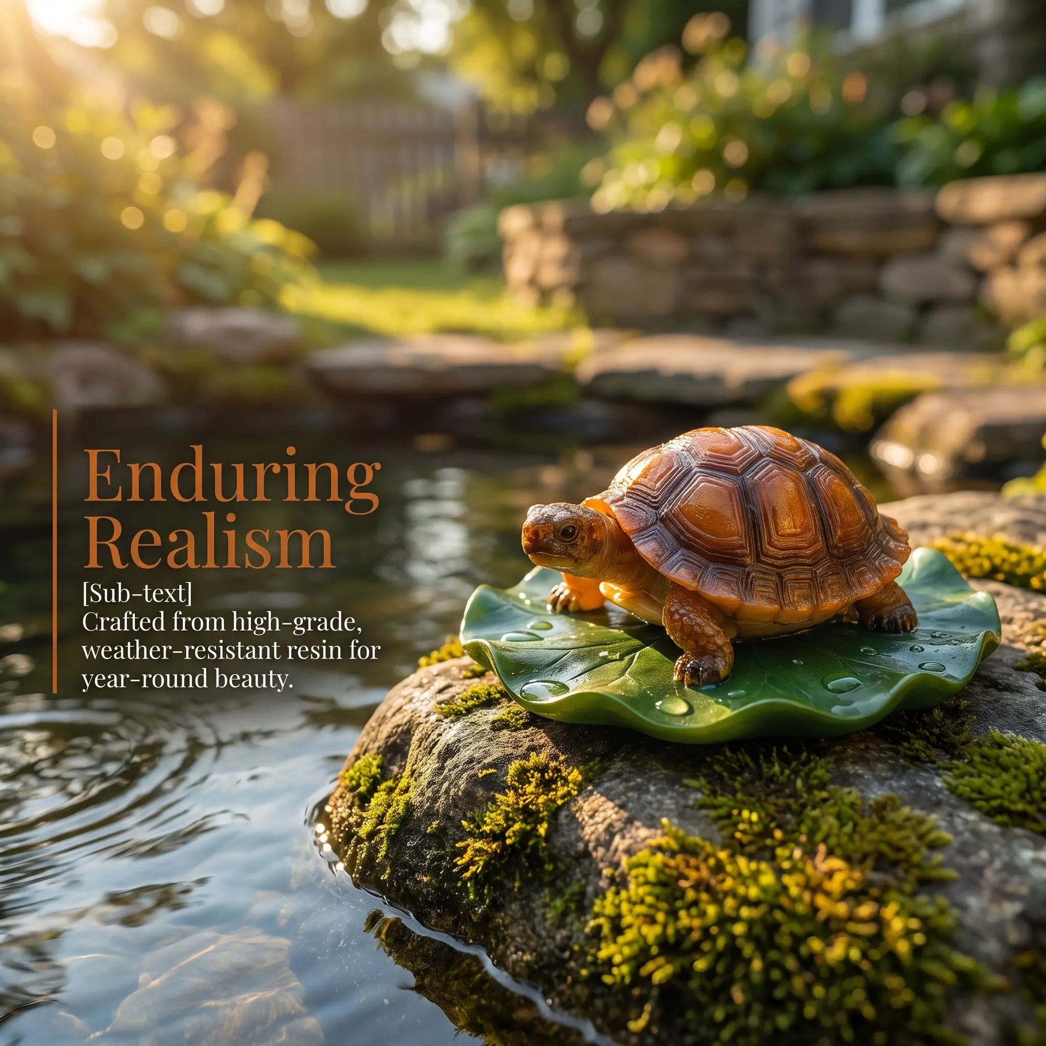 Floating Turtle Decoration Water Statue Pond Decorations Figurines Lotus Leaf Garden Ornament
