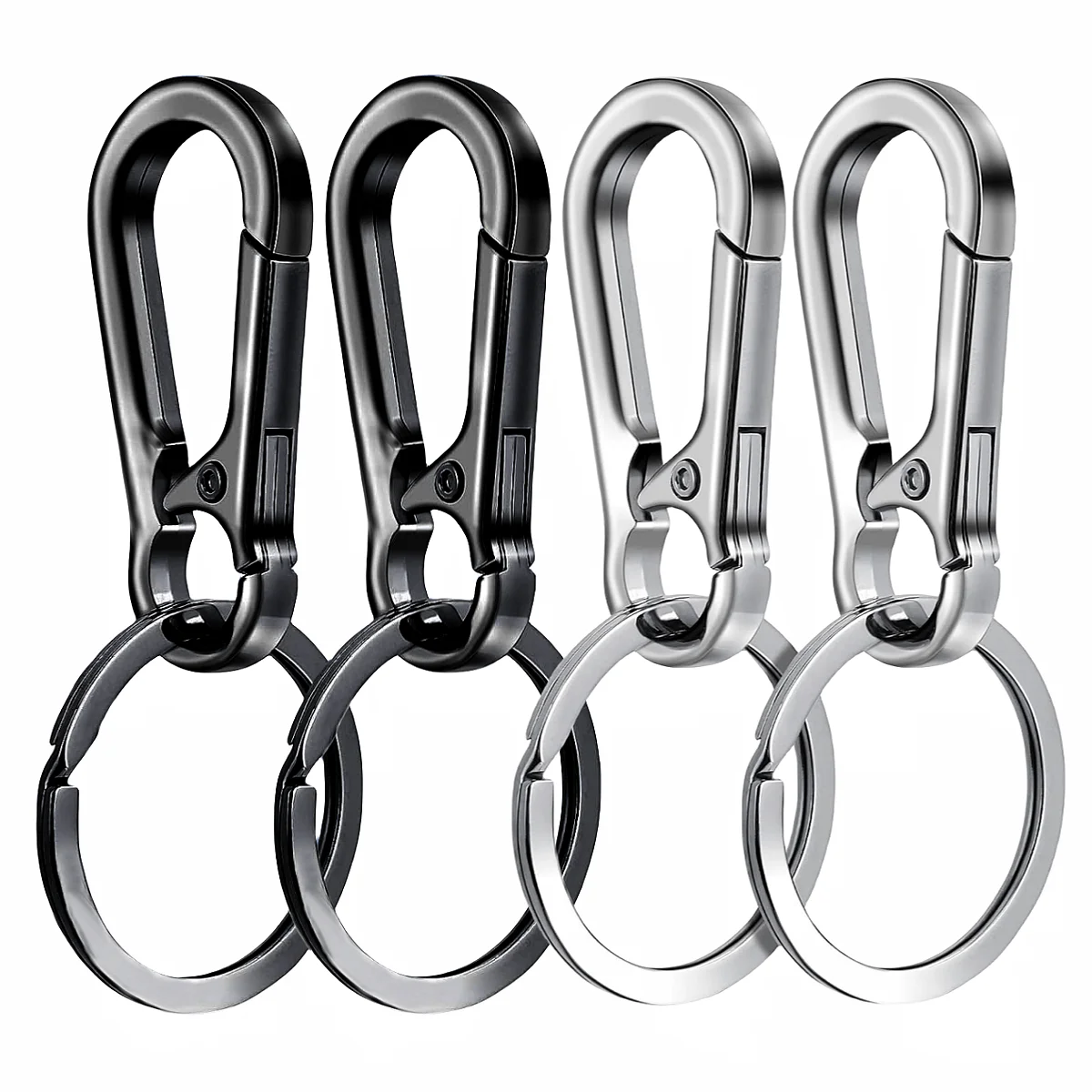 4Pcs Karabińczyk Klips do kluczy Metalowy karabińczyk Kształt breloka do kluczy Uchwyt na klucze Klipsy Uchwyt na hak Organizer do kluczy samochodowych Finder f