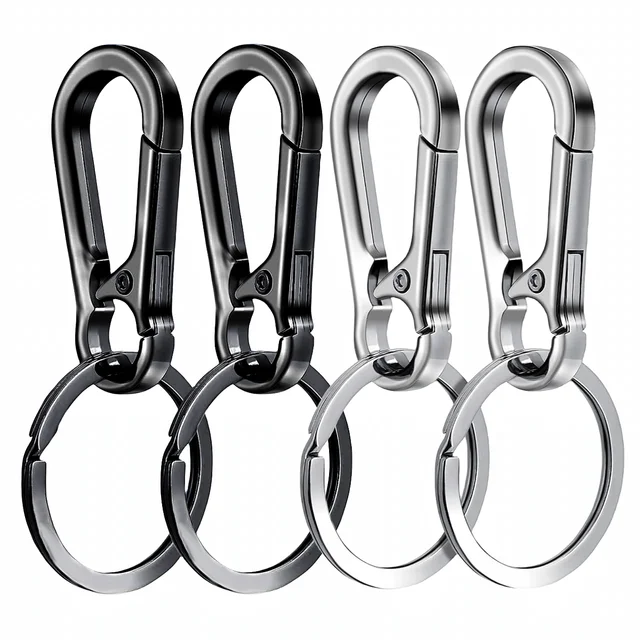 4Pcs Karabińczyk Klips do kluczy Metalowy karabińczyk Kształt breloka do kluczy Uchwyt na klucze Klipsy Uchwyt na hak Organizer do kluczy samochodowych Finder f