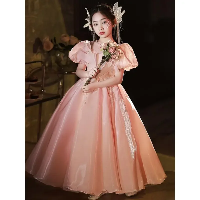 Girls Long Prom Dresses for Kids Evening Pageant Ball Gowns Teenagers Girl Bridesmaids Dress For Childen Boutique Vestidos
