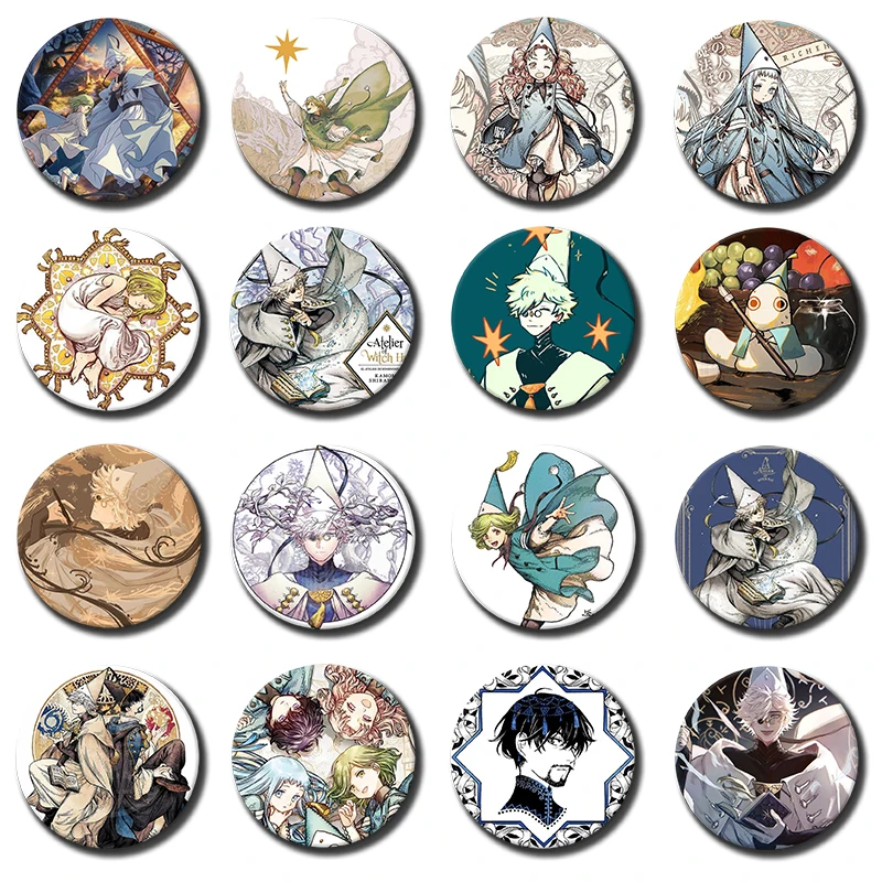 58mm Anime Witch Hat A-Atelier Anime Creative Tinplate Soft Button Pins Animal Icon Brooch Lapel Backpack Badge Accessories Pin