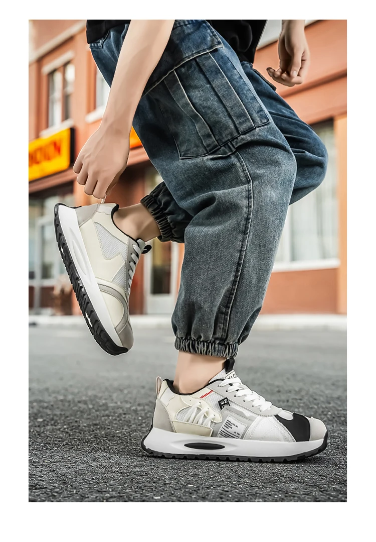 Herren-Freizeitsneaker, leicht, atmungsaktiv, strapazierfähig, modisch, vielseitig einsetzbar für Outdoor-Sport, Campus und Stadt. – Detail 9