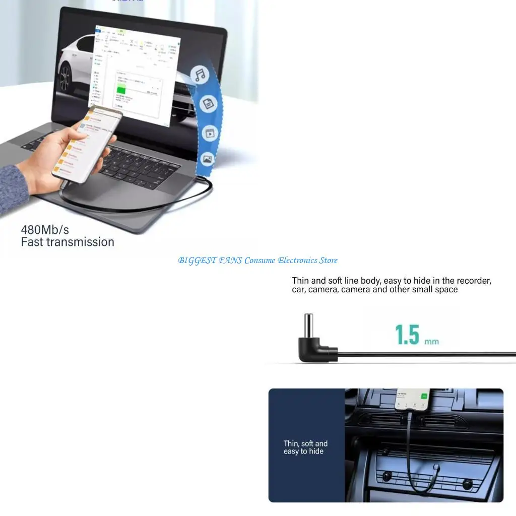 

66W Type C Charging Cable with 90 Degree Elbow Option for Easy Use in Car