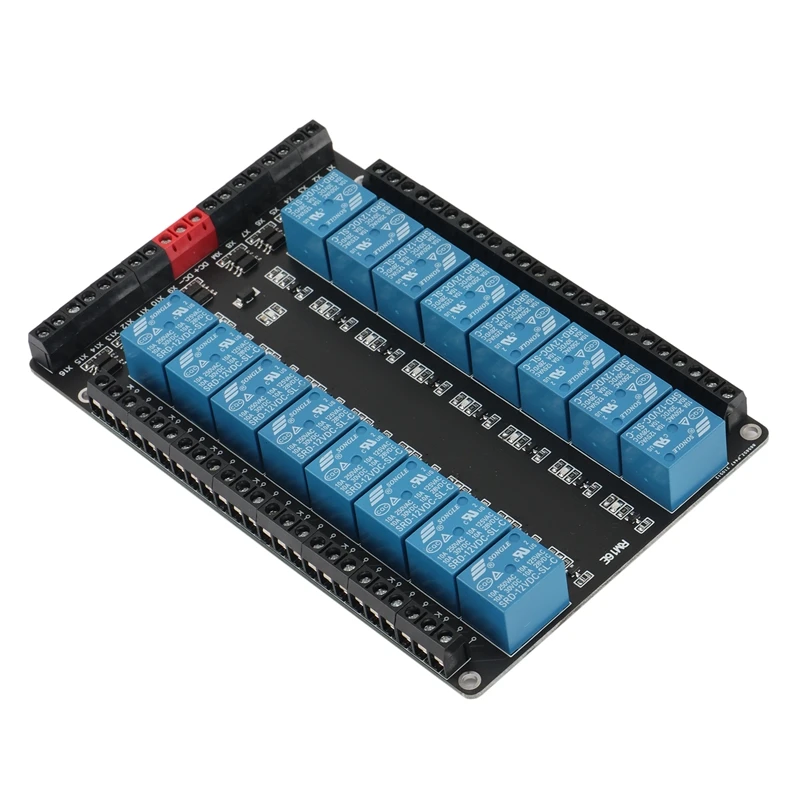 16-Way Relay Control Module/Isolated Expansion Module/High/Low Level Trigger/5V/12V/24V