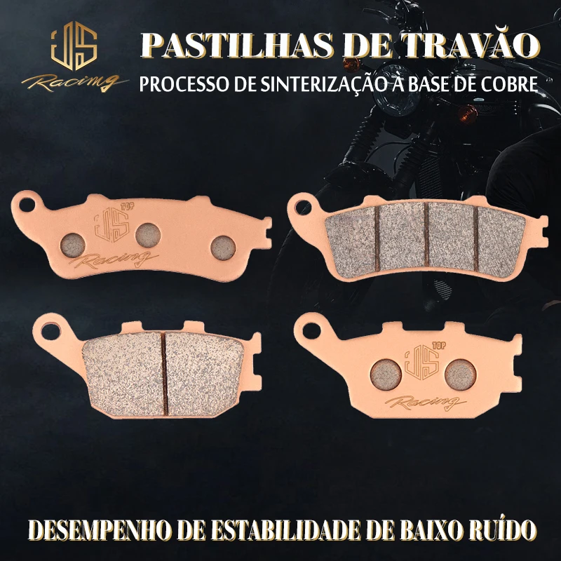 JSRAOIMG Acessórios para Motocicletas: Pastilhas de Freio Sinterizadas Dianteiras e Traseiras para Kawasaki EN650 Vulcan S 2015-2020, EN 650 Vulcan 650 S Cafe, S e SE 2016 2017 2018 2019