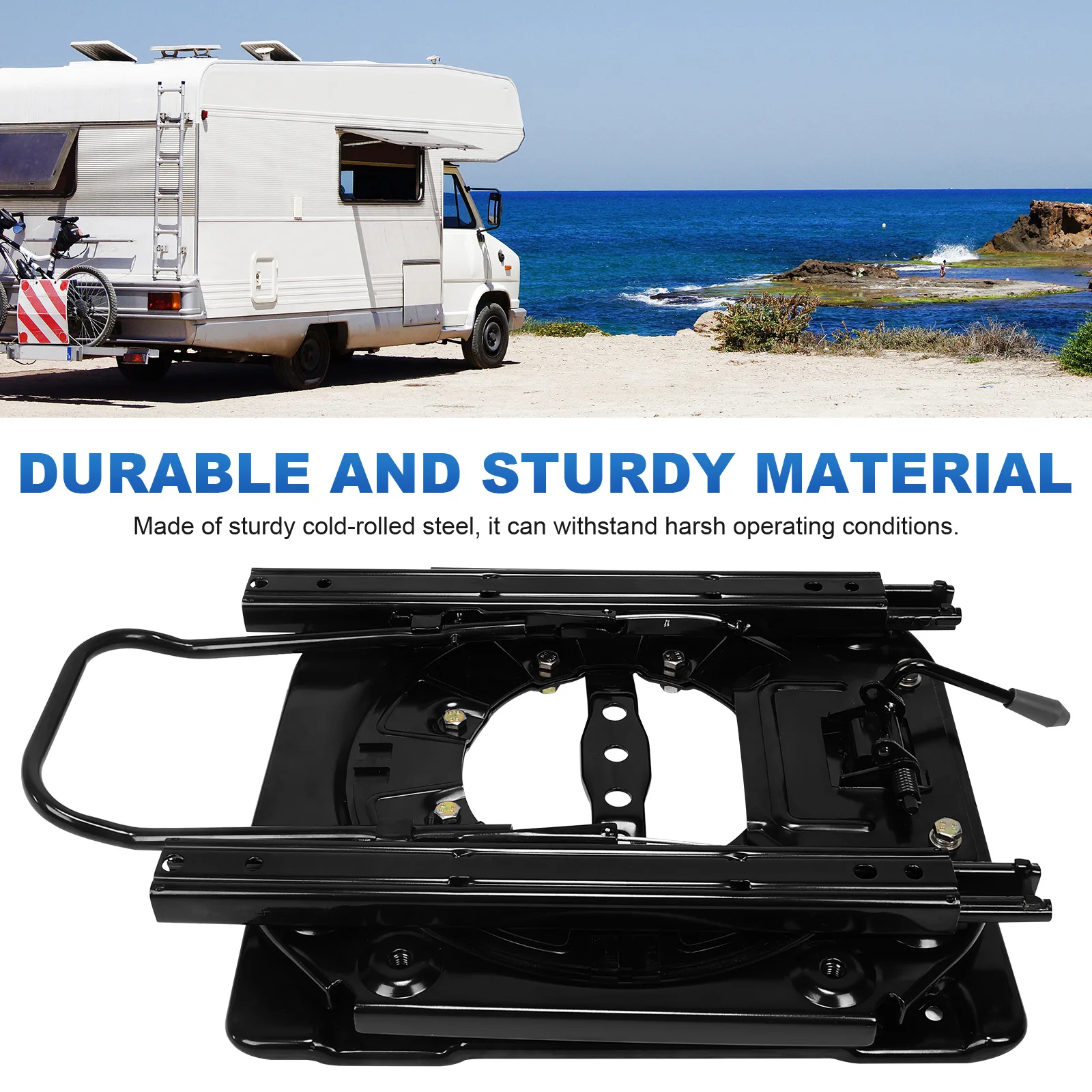 

3mm Steel Plate Rotating Seat Base 360 Degree Rotatable Seat Pedestals W/ Slider Car Chair Swivel Base for Car Boat Bus&more