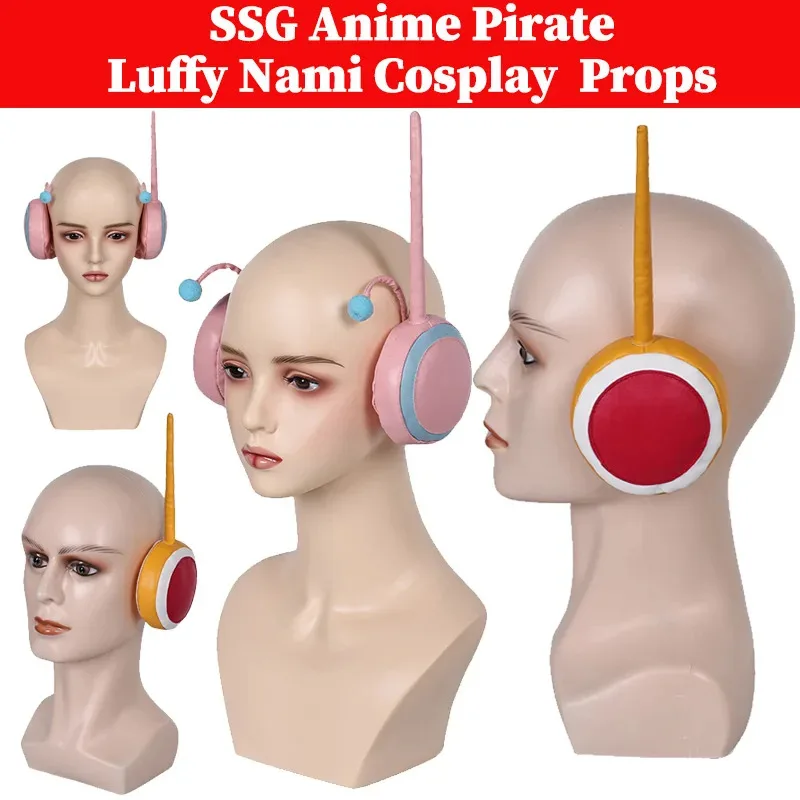 25COSSSG Luffy Nami Cosplay orejeras auriculares Prop Egghead Anime disfraz de pirata accesorios adultos hombres mujeres accesorios de disfraz de Halloween