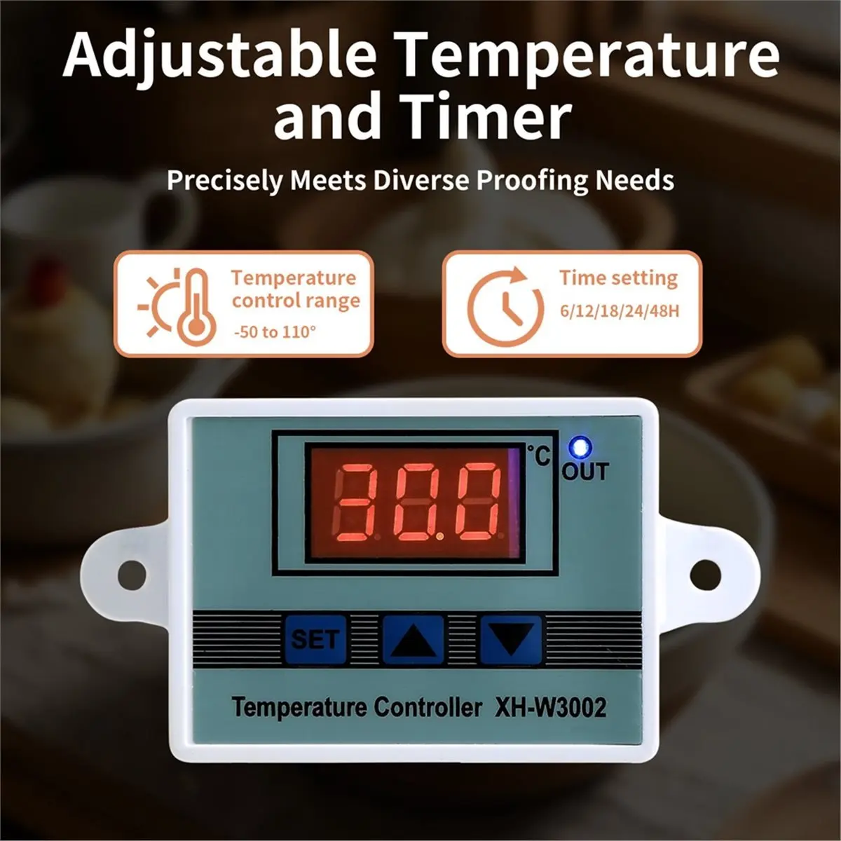 [Promotions]Bread Dough Proofing Box, Temperature Control Bread Proofer Foldable Visible Dough Proofer Sourdough Warmer EU Plug