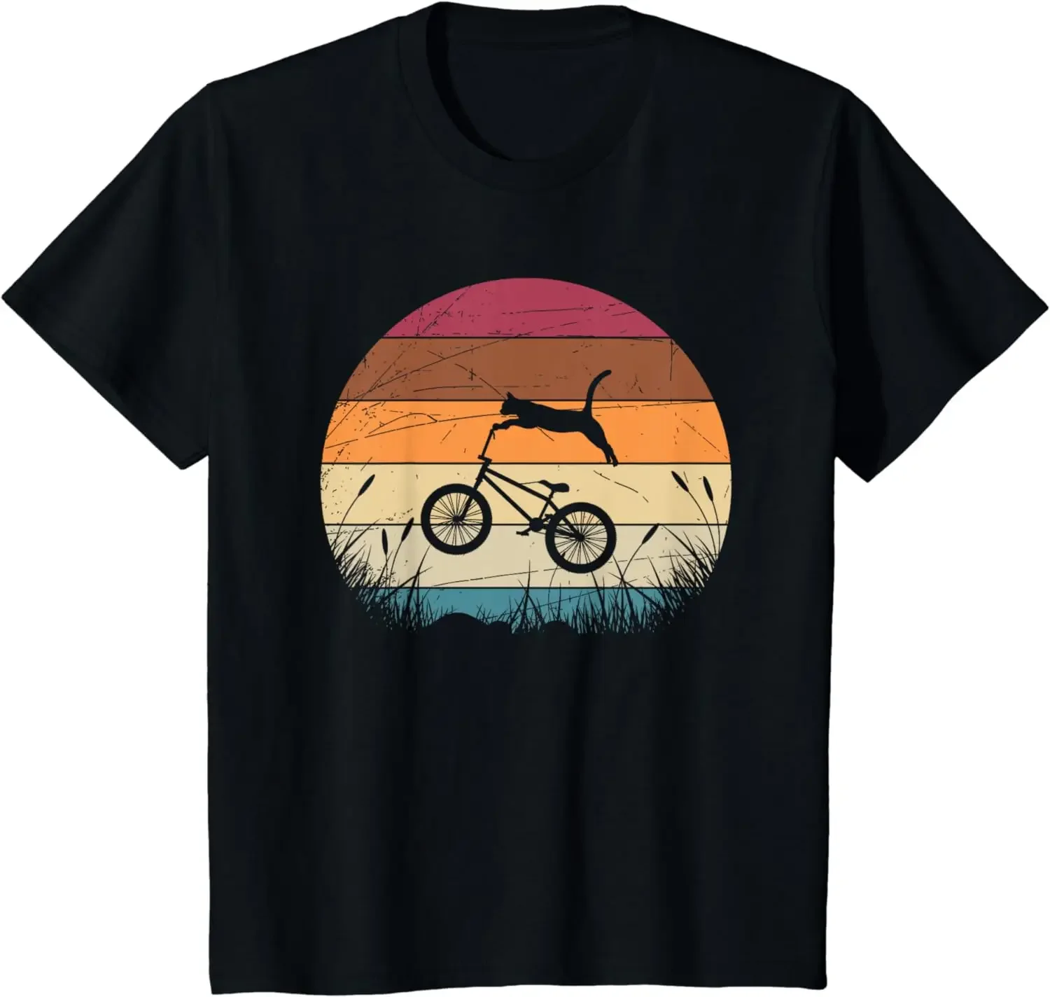 Camicie a manichhe corte abbigliamento uomo Harajuku Regalo divertente t-shirt da bicicletta retrò Biker Cat Animal t-shirt