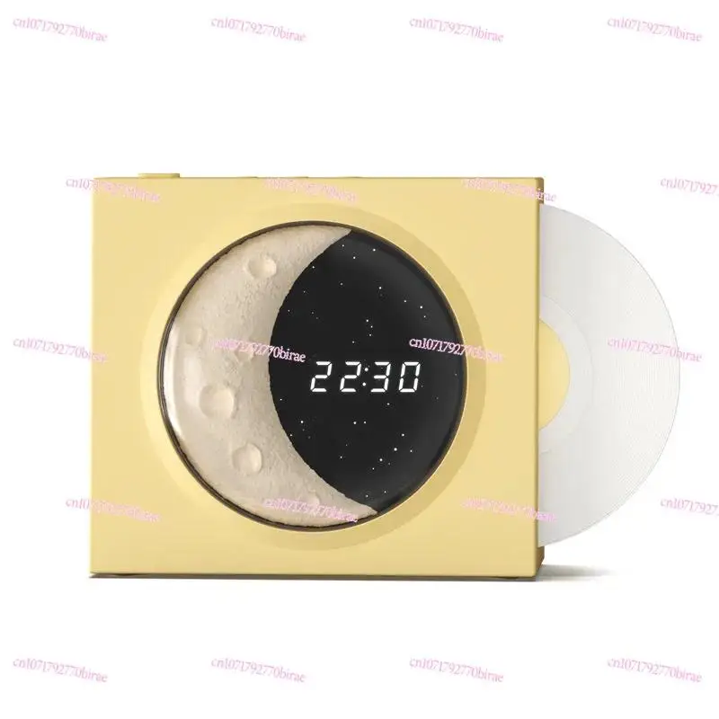 Retro Vinyl Record Player Bluetooth Speaker TF Card Music  USB Charging Moon Clock Star Light