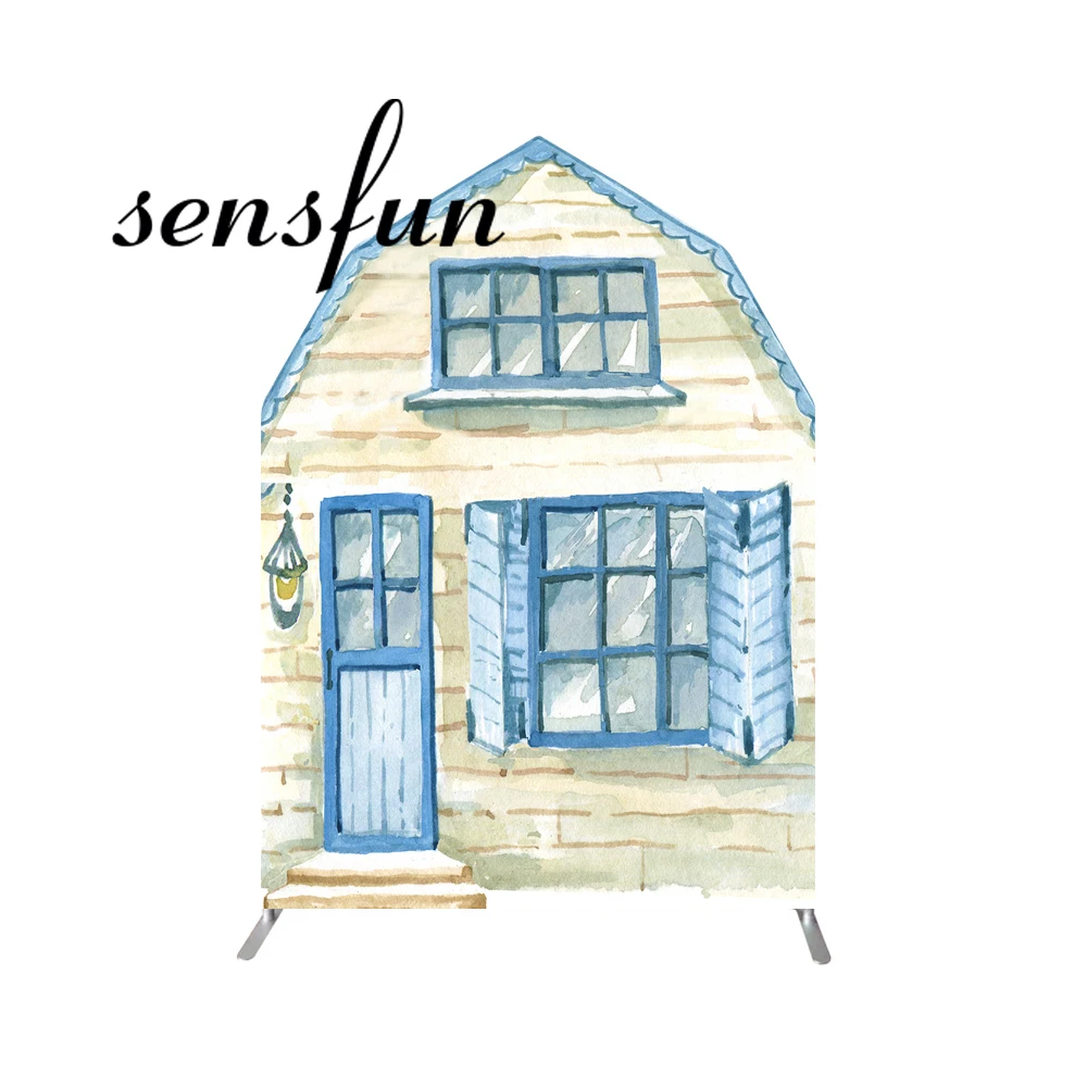 الأحمر مزرعة الحظيرة شكل قوس الجدار كيارا خلفية غطاء للأطفال حفلة عيد ميلاد الديكور خلفية مقوس جدار منزل خشبي راية