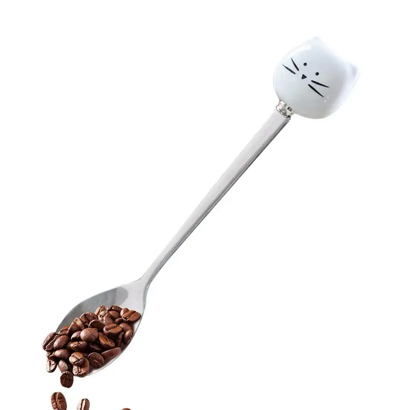 

Cat Coffee Spoon Cute Coffee Spoon Cup Teaspoons Funny Ice Cream Dessert Spoon Tea Spoon For Mixing Milkshake Sugar Tea Coffee