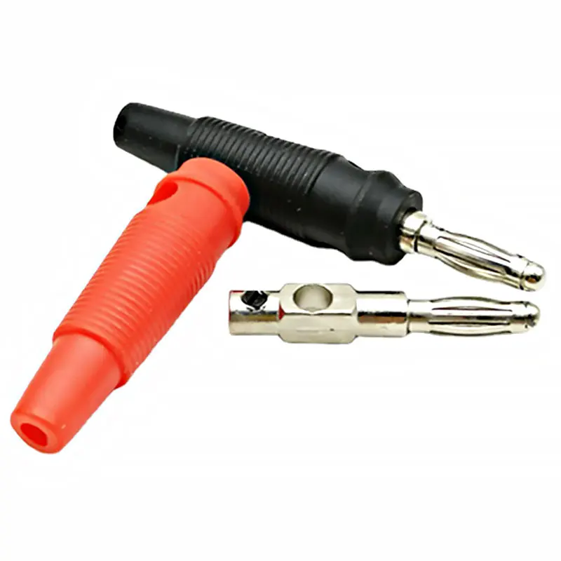 2Pcs Screw Type 4mm Banana Plugs Male Stackable Connector Speaker Cable Adapter 4mm Banana Plugs