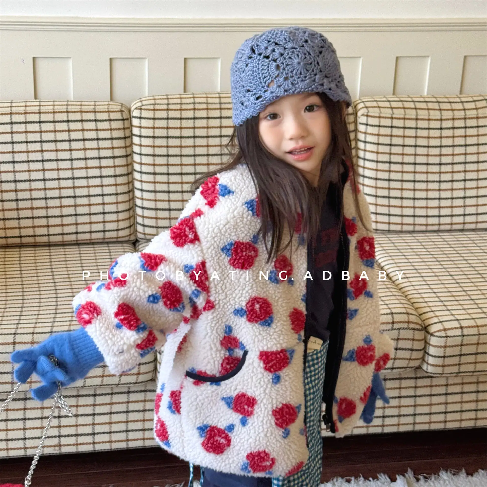 2025 Winter New Children Lamb Cashmere Coat Plus Velvet Thick Boys Casual Jacket Girls Padded Jacket Kids Warm Zipper Coat