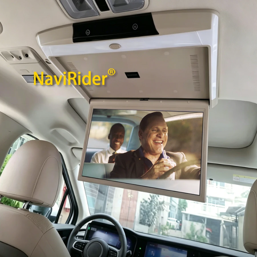 Y 15.6inch Android 13 IPS Screen HDMI MP5 Player Car Overhead Monitor Roof TV Display Wireless Auto Mirroring 120° Adjustable