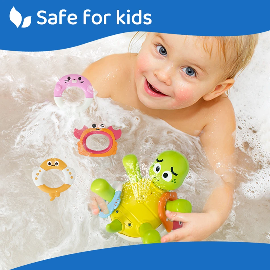 Tortue électrique mignonne, tortue de natation, pulvérisation d'eau, jouets de salle de bain, jouets interactifs Parent-enfant pour enfants, jeu d'eau