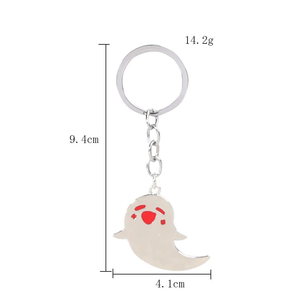 Genshin Impact Hu Tao Cute Ghost Keychain High Quality Metal Key Chain Collar Game Periphery Jewelry Gift For Fans Cosplay