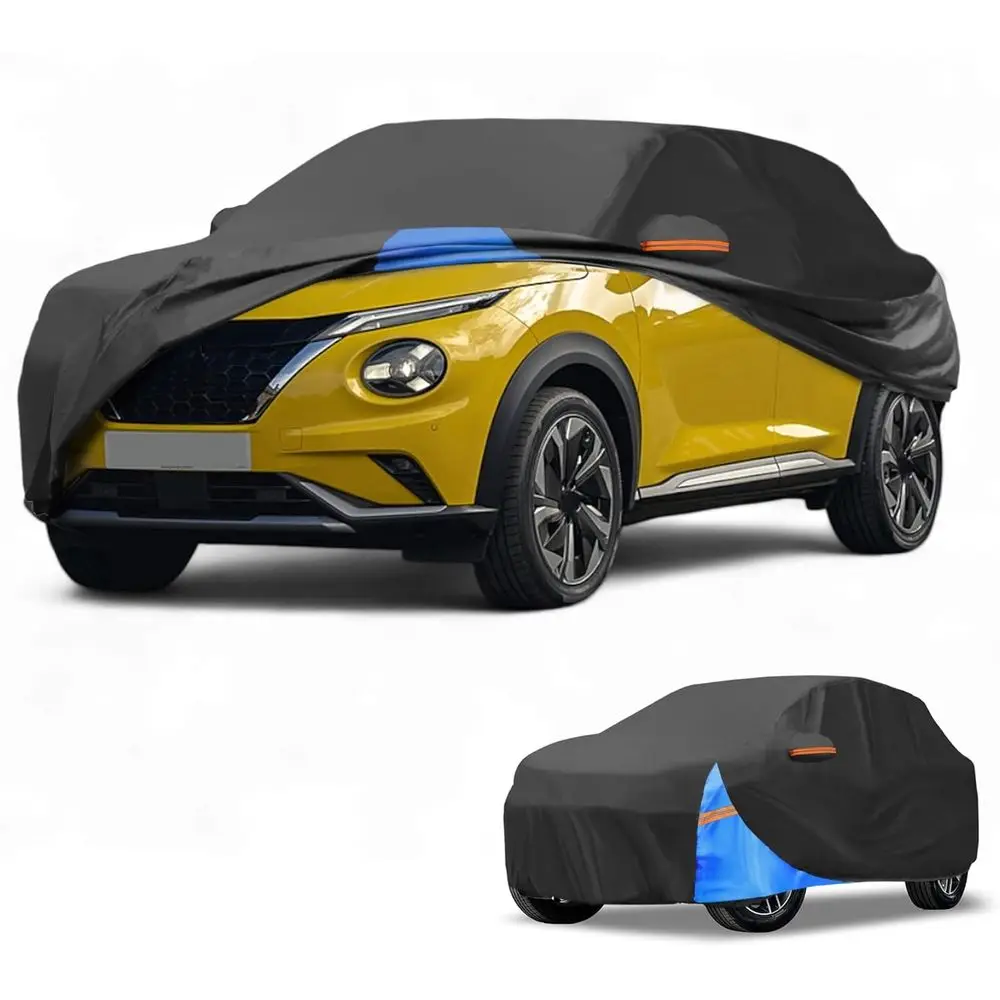 

UV-Protected Waterproof Nissan Juke 2001-2023 Full Exterior Car Cover with Side Zipper in Black & Blue