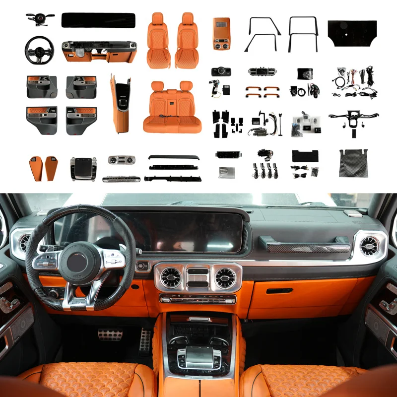 

G Class B Style Interior Full Upgrade Kits Auto Tunning Accessories Steering Wheel with Gear Customize W463 G WAGON