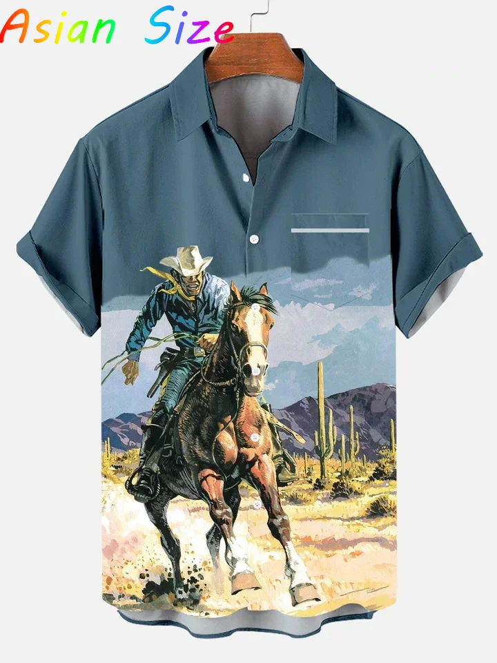 

Гавайская мужская рубашка с животными и котами в стиле вестерн, ковбойский кот, 3D принт, 2026, забавные винтажные блузки унисекс, гавайские рубашки с короткими рукавами и лацканами