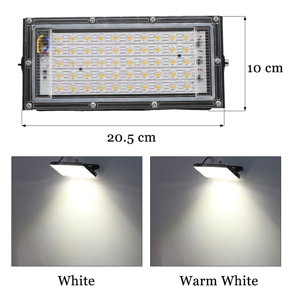 Imagem -03 - Luz de Inundação Impermeável ao ar Livre Refletor Spotlight Jardim de Rua Parede Exterior Lâmpadas de Paisagem ac 220v 230v 240v 50w