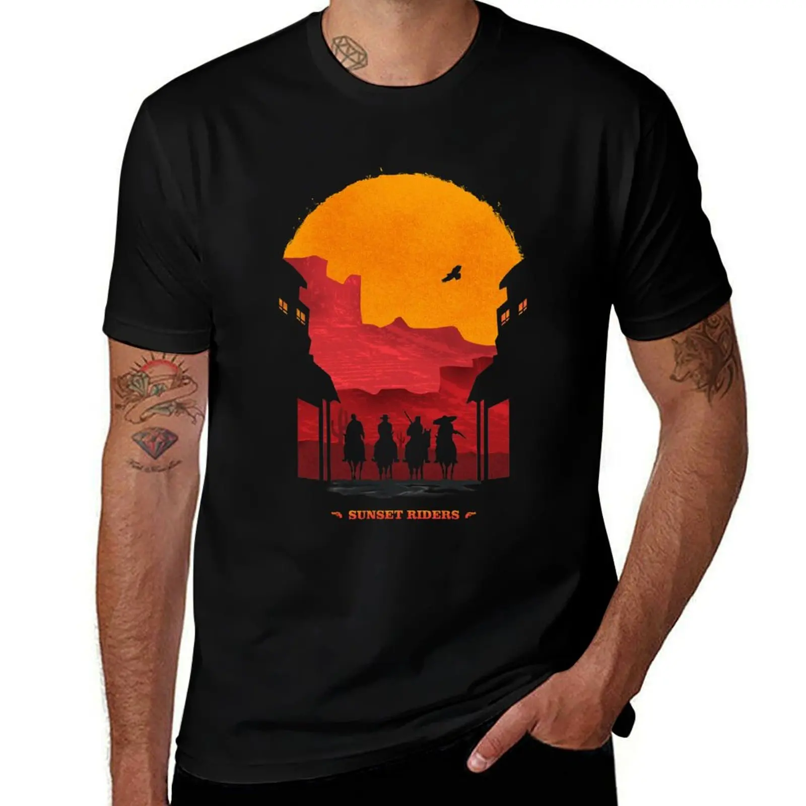 

Sunset Riders T-Shirt luxury designer valentines boutique clothes plain luxury clothing labubu mens white t shirts