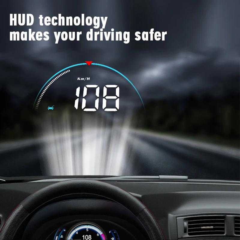 M8 OBD2 HUD Head Up Display Car Windshield Projector KM/H MPH Speed Meter Engine RPM Fault Code Alarm