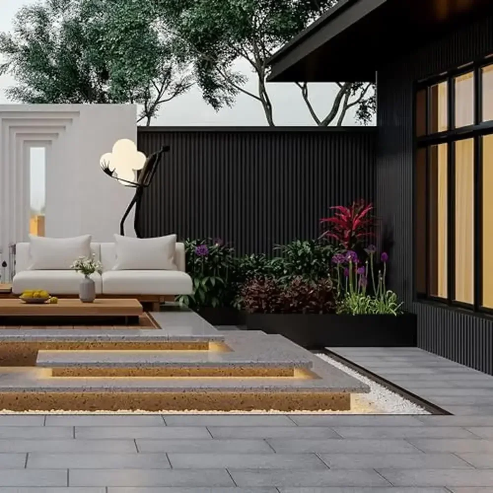 6-حزمة الخشب الحبوب ثلاثية الأبعاد لوحات الحائط شريحة لوحة الحائط 96 "x 6.2" WPC شرائح شبكة سوداء 2 الزخارف صديقة للبيئة مقاومة للحريق