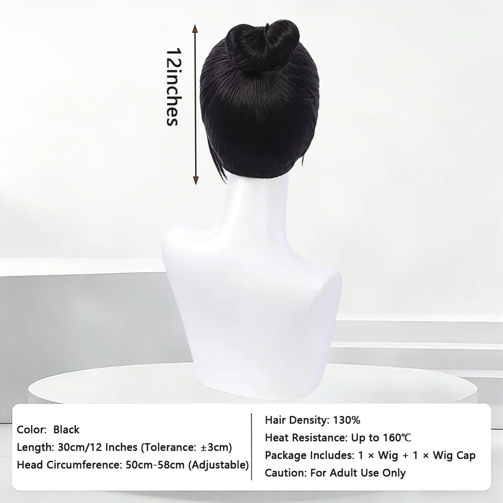 Anime Jujutsu Kaisen Geto Suguru Cosplay Wig Pre-styled High Bun Realistic Widow's Peak Synthetic Wig For Men Halloween Party