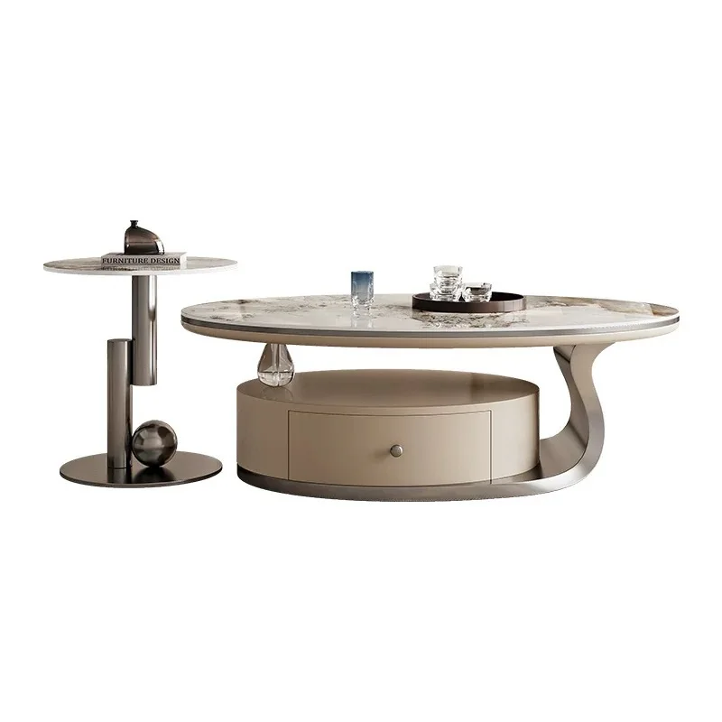rock slab coffee table small apartment living room home modern simple high-end living room coffee table combination