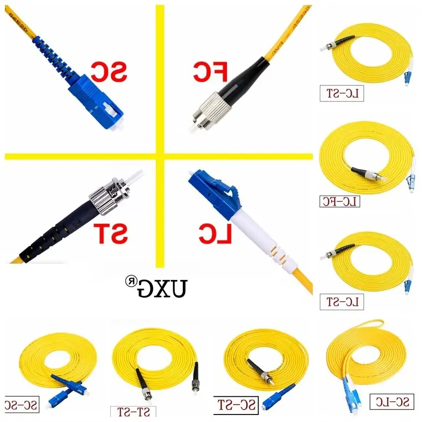 SC To SC LC ST To ST FC To FC Fiber Patch Cord Jumper Cable SM Simplex Single Mode Optic For Network 1m 3m 5m 10m 20m 30m 50m