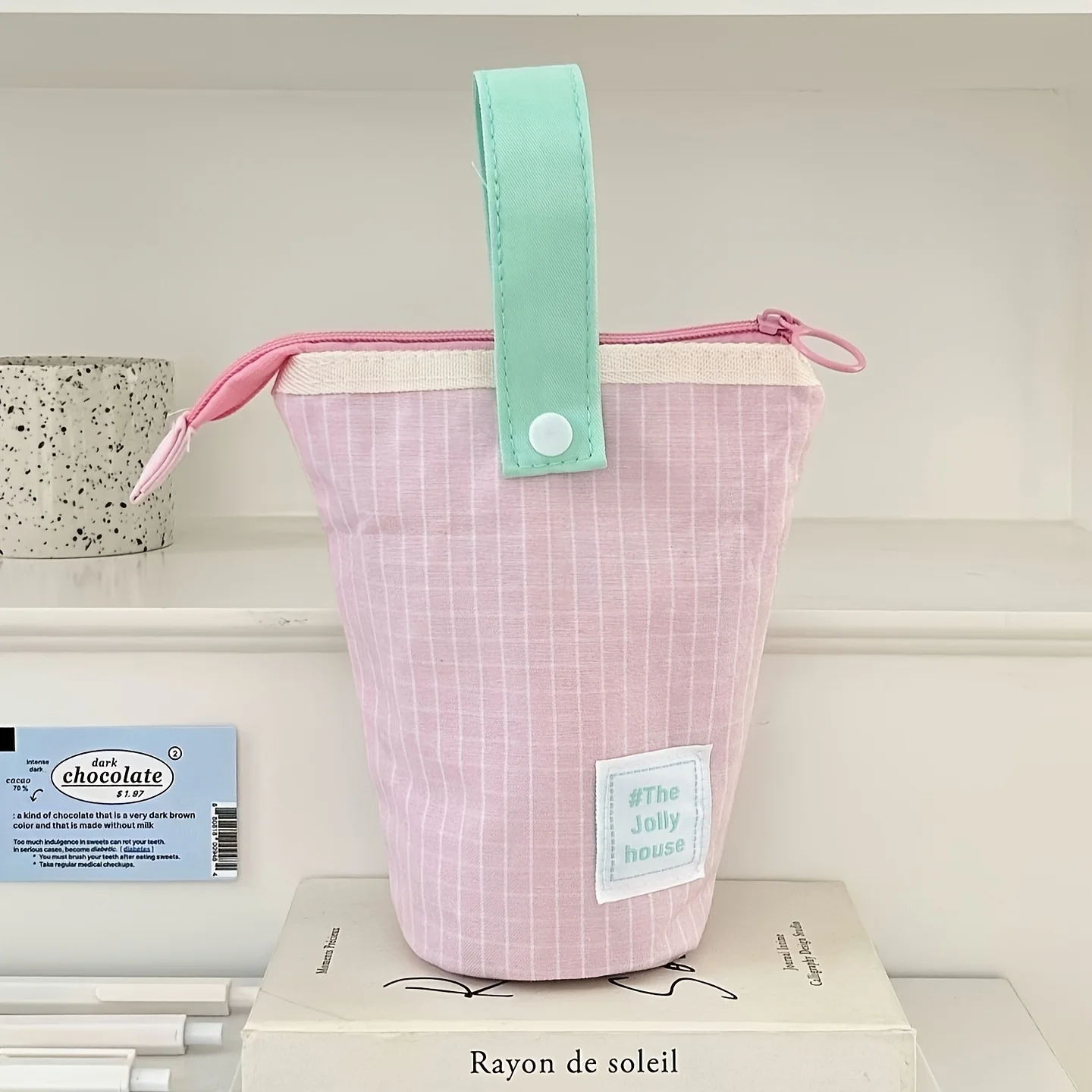 مقلمة قابلة للطي قابلة للطي معكرون - منظم قرطاسية طالب محمول أنيق ومتين وواسع للمكتب أو الإيقاف #3